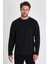 Metalic Erkek Siyah Çift Bisiklet Yaka Standart Rahat Kesim Sweatshirt 6