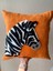 Özel Tasarım El Işçiliği Turuncu Zebra Motifli Punch Kırlent Kılıfı 45X45 1