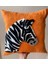 Özel Tasarım El Işçiliği Turuncu Zebra Motifli Punch Kırlent Kılıfı 45X45 3