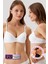 2'li Ekonomik Paket Beyaz 6805 Adria Balenli Push Up Dolgulu Micro Sütyen Set - C Cup Seçeneğiyle 1