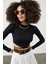 Siyah Biye Detaylı Crop Kaşkorse Bluz 2KXK2-45853-02 1