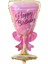 Bride Happy Birthday Şampanya Kadehi Şeklinde Folyo Balon 103 x 49 cm Pembe 1 Adet 1