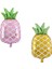 Fruit Pineapple Ananas Şeklinde Folyo Balon Gold ve Pembe Renk 2 Adet Haw 1