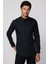 Slim Fit Arkadan Pensli Önden Kulplu Düz Trend Siyah Erkek Gömlek 3
