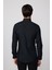 Slim Fit Arkadan Pensli Önden Kulplu Düz Trend Siyah Erkek Gömlek 5