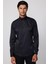 Slim Fit Likralı Düz Stretch Siyah Erkek Gömlek 2
