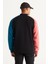 Erkek Siyah-ekru Loose Fit Kolej Yaka Pamuklu Içi Polarlı 3 Iplik Desenli Sweatshirt Ceket 4