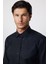 Modern Slim Fit Pamuklu Kolay Ütü Armürlü Siyah Erkek Gömlek 1