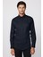 Modern Slim Fit Pamuklu Kolay Ütü Armürlü Siyah Erkek Gömlek 2