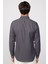 Slim Fit Uzun Kol Biyeli Yaka Düğmeli Keten Gri Erkek Gömlek 5