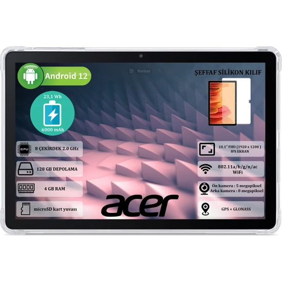 Acer Iconia M10 4 GB Ram 128 GB SSD 10.1 Wuxga (1920 x 1200 ) IPS Yeni Nesil Android Tablet NT.LFUEY.001