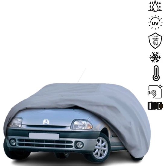 Teksin Renault Clio 2 Hb (1998-2005) Araba Brandası Miflonlu Su Geçirmez 4 Mevsim Araba Brandası