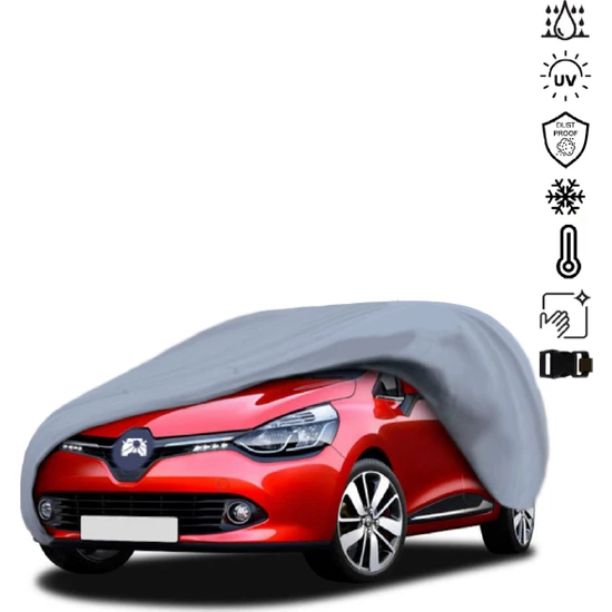 Teksin Renault Clio 4 Hb (2012-2019) Araba Brandası Miflonlu Su Geçirmez 4 Mevsim Araba Brandası