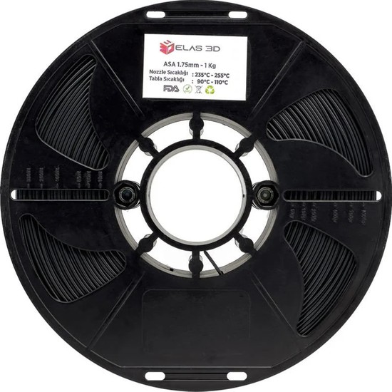 Elas 1.75MM Siyah ASA Filament 1kg Yüksek Kaliteli 3D Baskılar İçin Dayanıklı Malzeme
