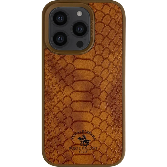 MN6 Santa Barbara Polo Knight-iphone 14 Pro Kilif.yılan Derisi Tasarımı.iphone 14 Pro Deri Kılıf
