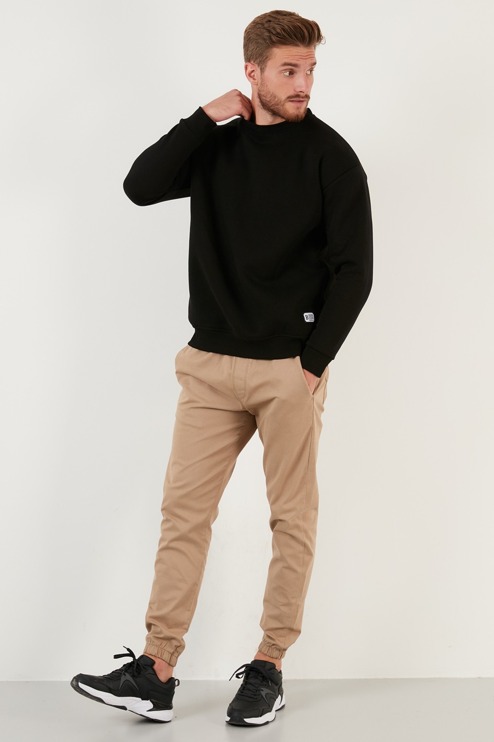 Buratti Regular Fit Bisiklet Yaka Pamuklu İçi Tüylü Yumuşak Şardonlu Sweat Erkek SWEAT 5905255 görsel 4