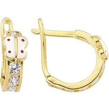 goldkupe 14 Ayar Altın Kelebek Halka Çocuk Küpe 1,50 gr