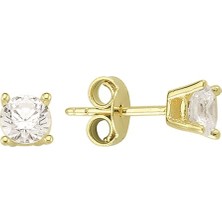 goldkupe 14 Ayar Tektaş Altın Küpe 1,15 gr