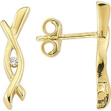 goldkupe 14 Ayar Tektaş Altın Küpe