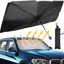 Trend Pazarı Araba Güneş Gölge Koruyucu Şemsiye Oto Ön Cam Güneşlik (145x79 Cm)