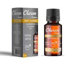 Olarem Essence Tatlı Badem Yağı Saf Soğuk Sıkım, Doğal, Katkısız 20 ml
