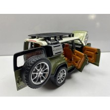 Hepsilazım Land Lover Defender Jip Diecast Metal Oyuncak Model Araba 20 cm Sesli Işıklı Kaput Bagaj Kapılar Açılabilen