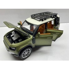 Hepsilazım Land Lover Defender Jip Diecast Metal Oyuncak Model Araba 20 cm Sesli Işıklı Kaput Bagaj Kapılar Açılabilen