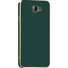 Case World Samsung Galaxy J7 Prime 2 Kapak Kamera Korumalı Lazer Kesim Lüx Silikon Kılıf - Yeşil