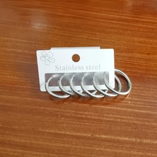 She Accessories Stainless Steel Halka Çoklu Çelik Küpe