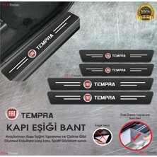 Fiat Tempra  Logolu Karbon Kapı Eşiği Koruyucu Suni Deri 4'lü Set