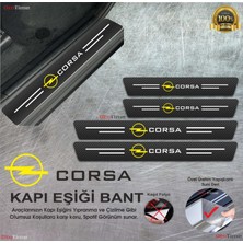 Opel Corsa Logolu Karbon Kapı Eşiği Koruyucu Suni Deri 4'lü Set