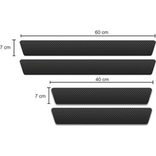 Sm Motors Dacia Sandero (Yeni Logo) Karbon Kapı Eşiği Koruyucu Suni Deri 4'lü Set