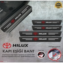 Toyota Hılux  Logolu Karbon Kapı Eşiği Koruyucu Suni Deri 4'lü Set