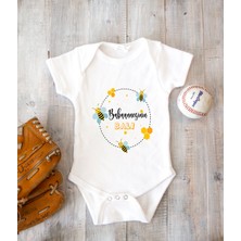 Tuğba Baby Isme Özel Isimli Baskı Yazılabilen %100 Pamuk Babaannesinin Balı Bebek Zıbın Bod