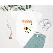 Tuğba Baby Isme Özel Isimli Baskı Yazılabilen %100 Pamuk Anne Balı Bebek Zıbın Bod
