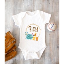 Tuğba Baby Bebeğinizin Ismine Özel Tasarlanabilen 3 Aylık Baskılı Zıbın Body %100 Pamuk Aylar-1