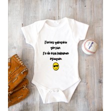 Tuğba Baby Isme Özel Isimli Baskı Yazılabilen %100 Pamuk Baba Baskılı Babaya Özel Hediye Bebek Zıbın Body 050