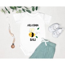 Tuğba Baby Isme Özel Isimli Baskı Yazılabilen %100 Pamuk Ablasının Balı Bebek Zıbın Bod