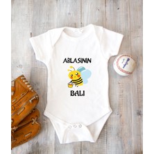 Tuğba Baby Isme Özel Isimli Baskı Yazılabilen %100 Pamuk Ablasının Balı Bebek Zıbın Bod