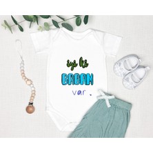 Tuğba Baby Isme Özel Isimli Baskı Yazılabilen %100 Pamuk Baba Baskılı Babaya Özel Hediye Bebek Zıbın Body 050
