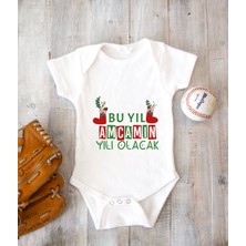 Tuğba Baby Kişileştirebilir Isme Özel Tasarlanabilen %100 Pamuklu Baskılı Yılbaşı Amca Zıbın Body 001U