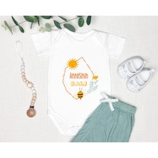 Tuğba Baby Isme Özel Isimli Baskı Yazılabilen %100 Pamuk Anne Balı Bebek Zıbın Bod