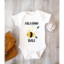 Tuğba Baby Isme Özel Isimli Baskı Yazılabilen %100 Pamuk Ablasının Balı Bebek Zıbın Bod