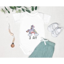 Tuğba Baby Bebeğinizin Ismine Özel Tasarlanabilen 3 Aylık Baskılı Zıbın Body %100 Pamuk Aylar-1