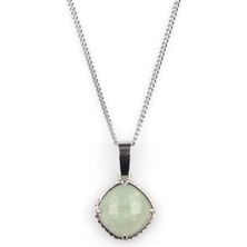 Alibaba Doğaltaş Florit Doğal Taş Gümüş Renkli Kolye