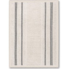 Bluenity Cenova Porto Doğal Pamuklu 2'li Banyo Kilim Seti 60X100+50X60 cm - Ekru/lacivert
