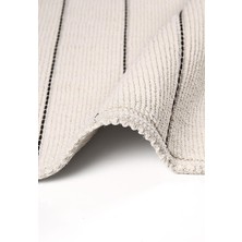 Bluenity Cenova Porto Doğal Pamuklu 2'li Banyo Kilim Seti 60X100+50X60 cm - Ekru/lacivert