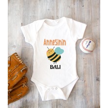 Tuğba Baby Isme Özel Isimli Baskı Yazılabilen Pamuk Anne Balı Bebek Zıbın Bod