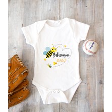 Tuğba Baby Isme Özel Isimli Baskı Yazılabilen Pamuk Babaannesinin Balı Bebek Zıbın Bod