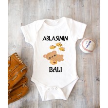 Tuğba Baby Isme Özel Isimli Baskı Yazılabilen Pamuk Ablasının Balı Bebek Zıbın Bod